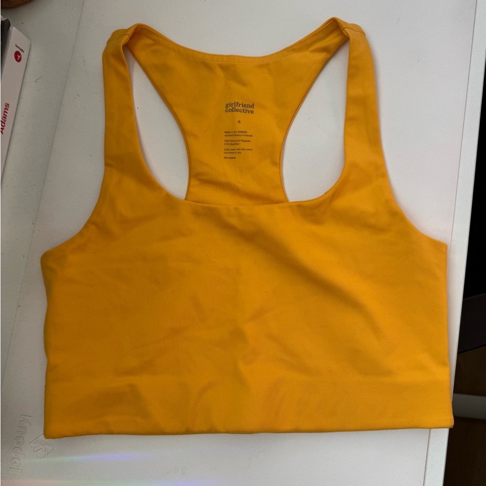 Girlfriend Collective Yellow Sports Bra